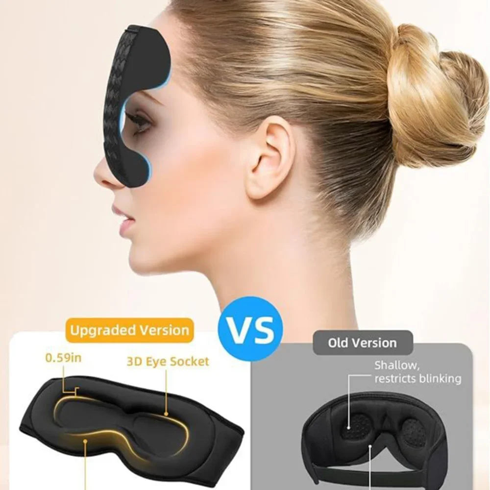 Bluetooth Music 3D Sleeping Eye Mask Wireless Headphones Breathable Light Blocking Air Travel Smart Elastic Sleep Headband